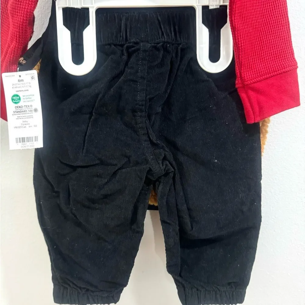 Carter’s boys 3 piece long sleeve top vest and pant set size 6 months NWT